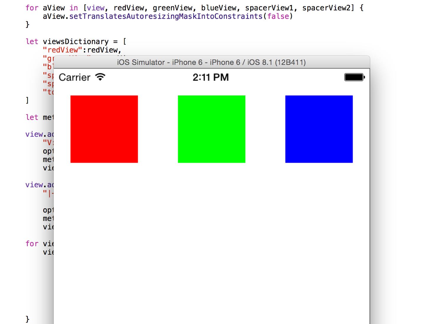 Auto Layoutをコードで記述してビューを等間隔に並べる【Swift】