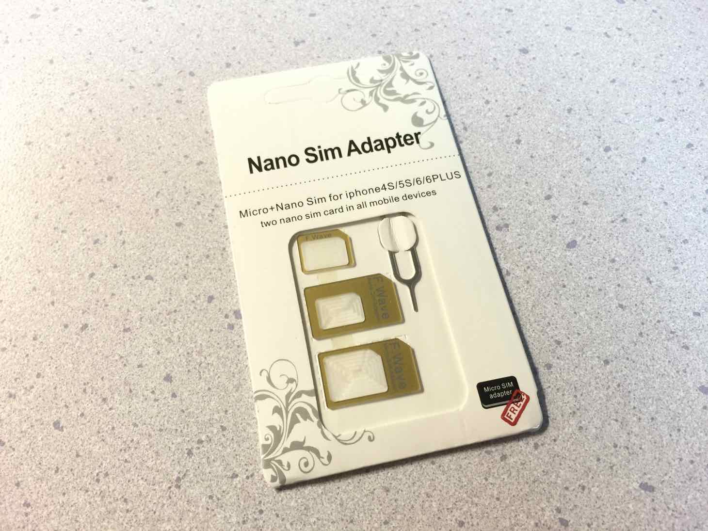 SIM変換アダプタセットを買ってみた。nanoからmicro、nanoから標準、microから標準へ変換できます