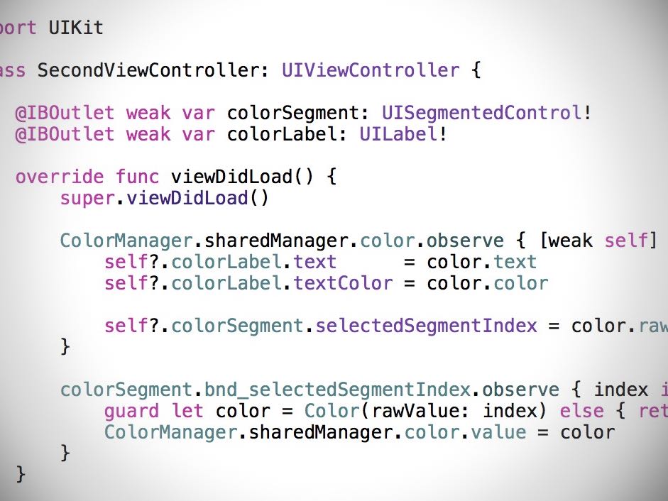 SwiftBondを使ってみた。observeやObservableの使い方など