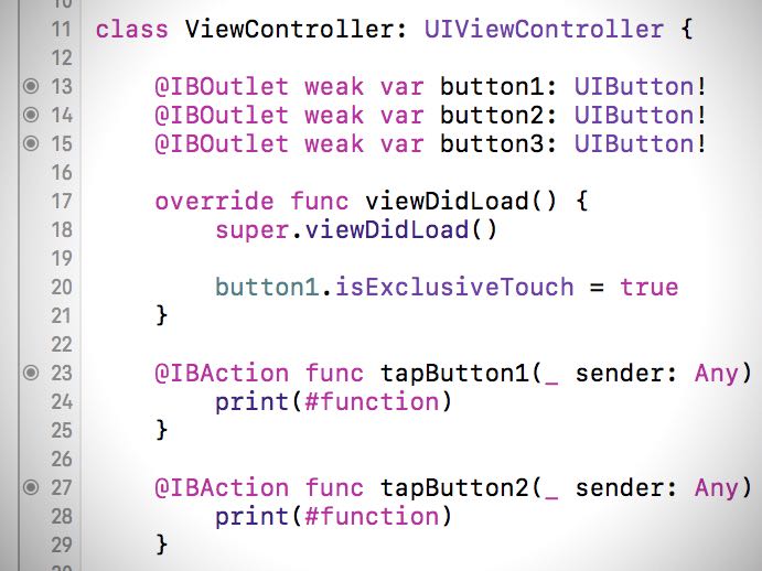 [Xcode][Swift]ボタンなどの同時タップを禁止する